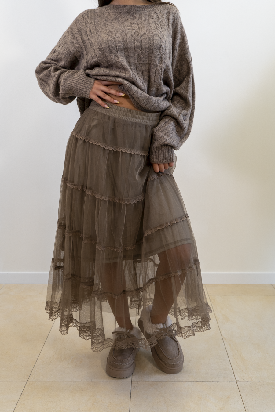 COMPLETO  MAGLIA CON GONNA DI TULLE
