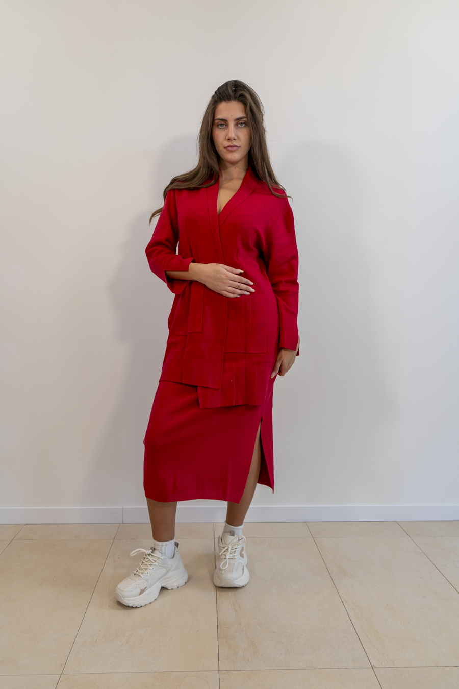GIACCA LUNGA APERTA CON TASCHE