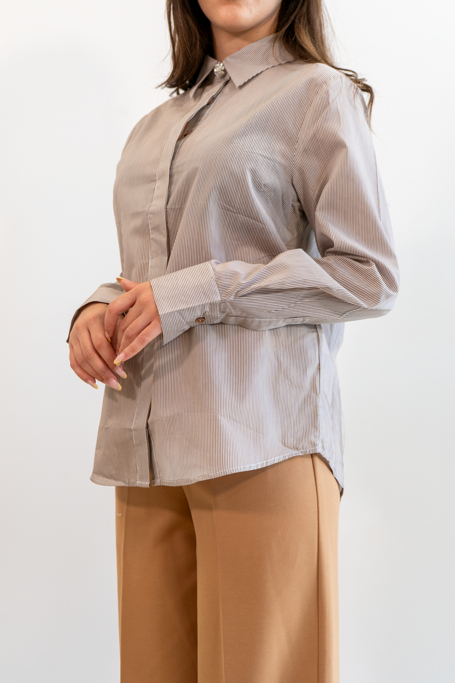 CAMICIA RIGATA IN MISTO VISCOSA