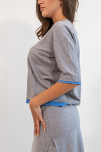 MAGLIA MANICHE CORTE CON STRASS