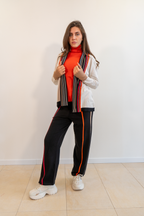 PANTALONI DRITTI INTARSIA