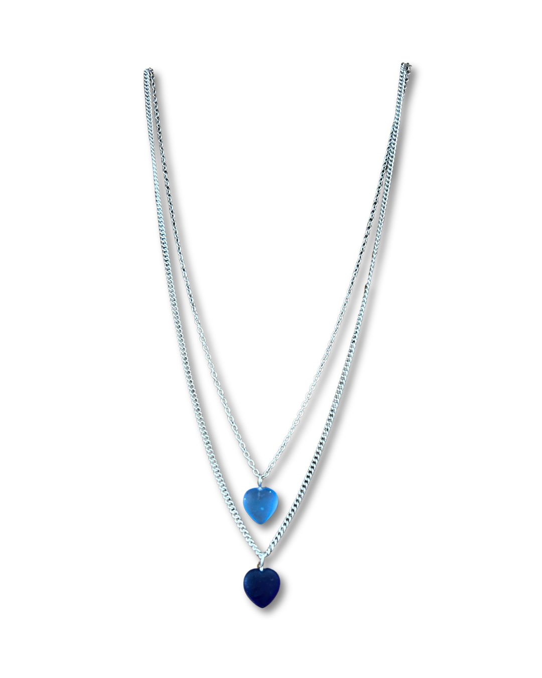 COLLANA 2 CATENE CUORI