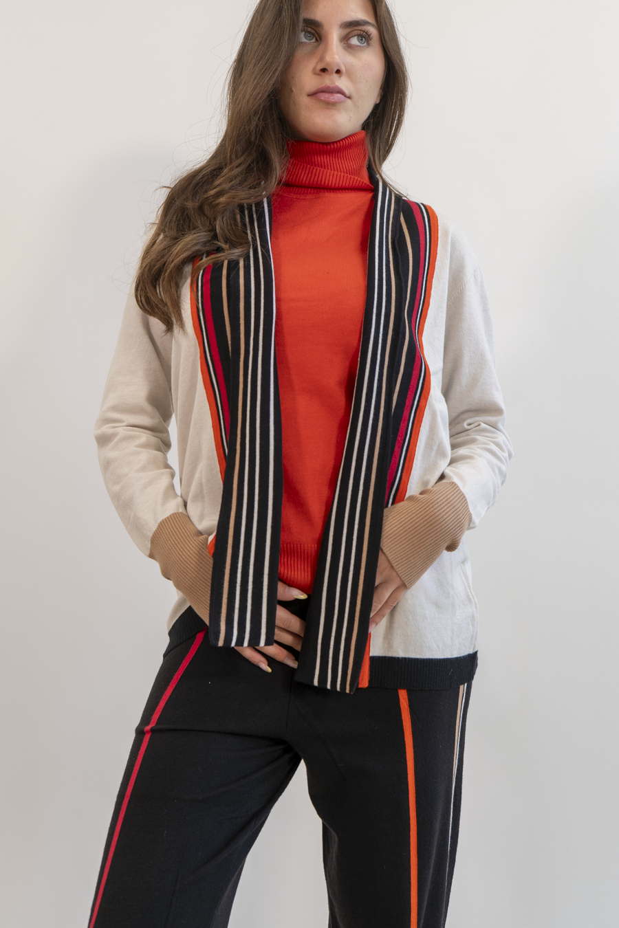 GIACCA CON REVERS A RIGHE