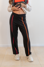 PANTALONI DRITTI INTARSIA