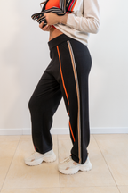 PANTALONI DRITTI INTARSIA