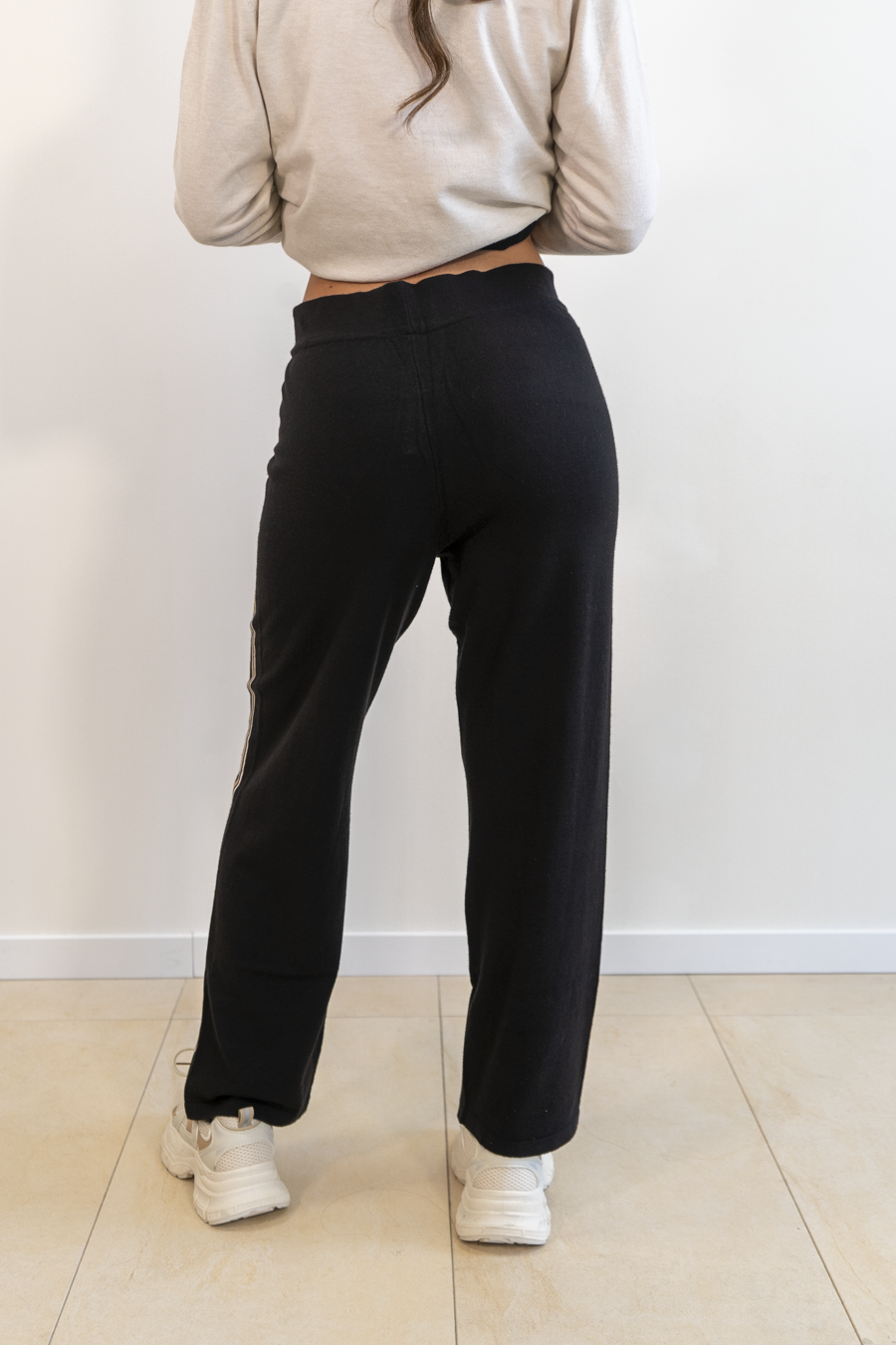 PANTALONI DRITTI INTARSIA