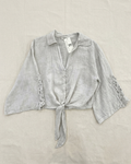 CAMICIA LINO 100% con pizzo macramè