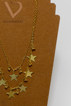COLLANA DUE CATENE STELLE PENDENTI