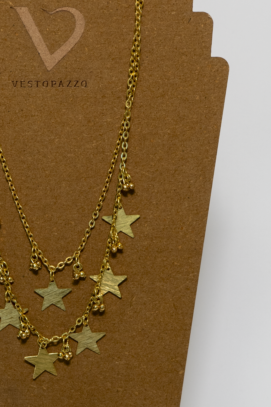 COLLANA DUE CATENE STELLE PENDENTI