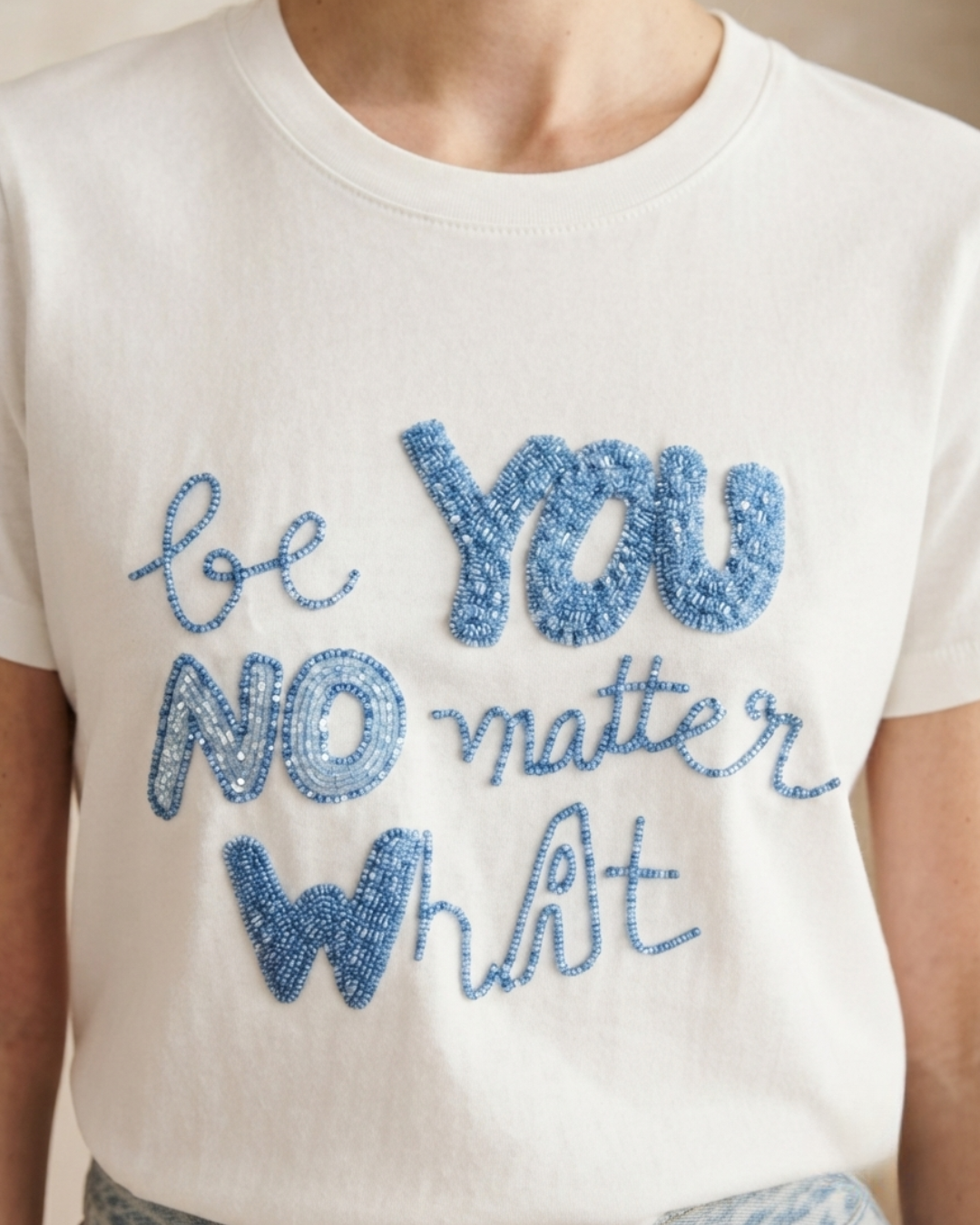 T-SHIRT GIROCOLLO "BE YOU NO METTER WHAT"