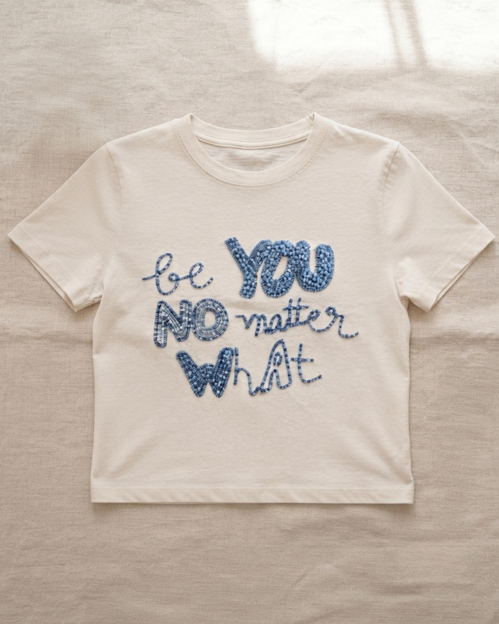 T-SHIRT GIROCOLLO "BE YOU NO METTER WHAT"