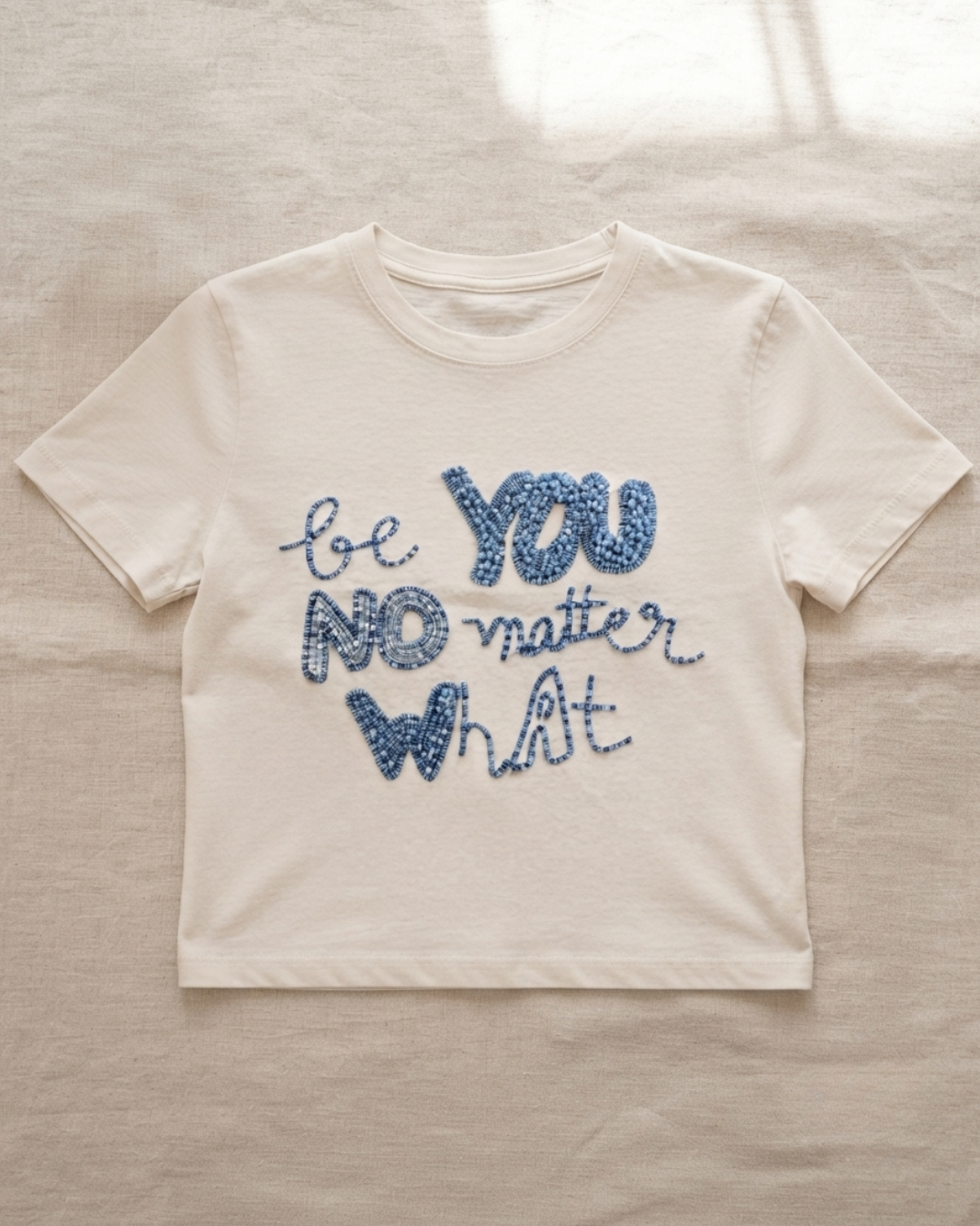 T-SHIRT GIROCOLLO "BE YOU NO METTER WHAT"