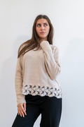 MAGLIA G/C CROP. CON PIZZO RICAMATO