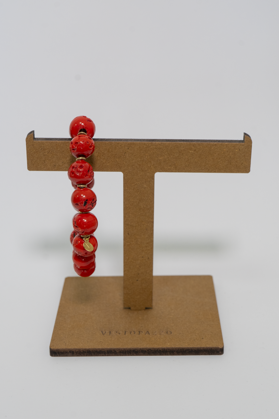 BRACCIALE ELASTICO SFERE CORALLO