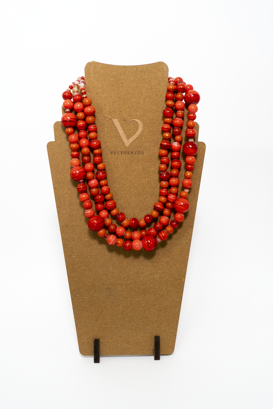 COLLANA 3 FILI PERLE CORALLO