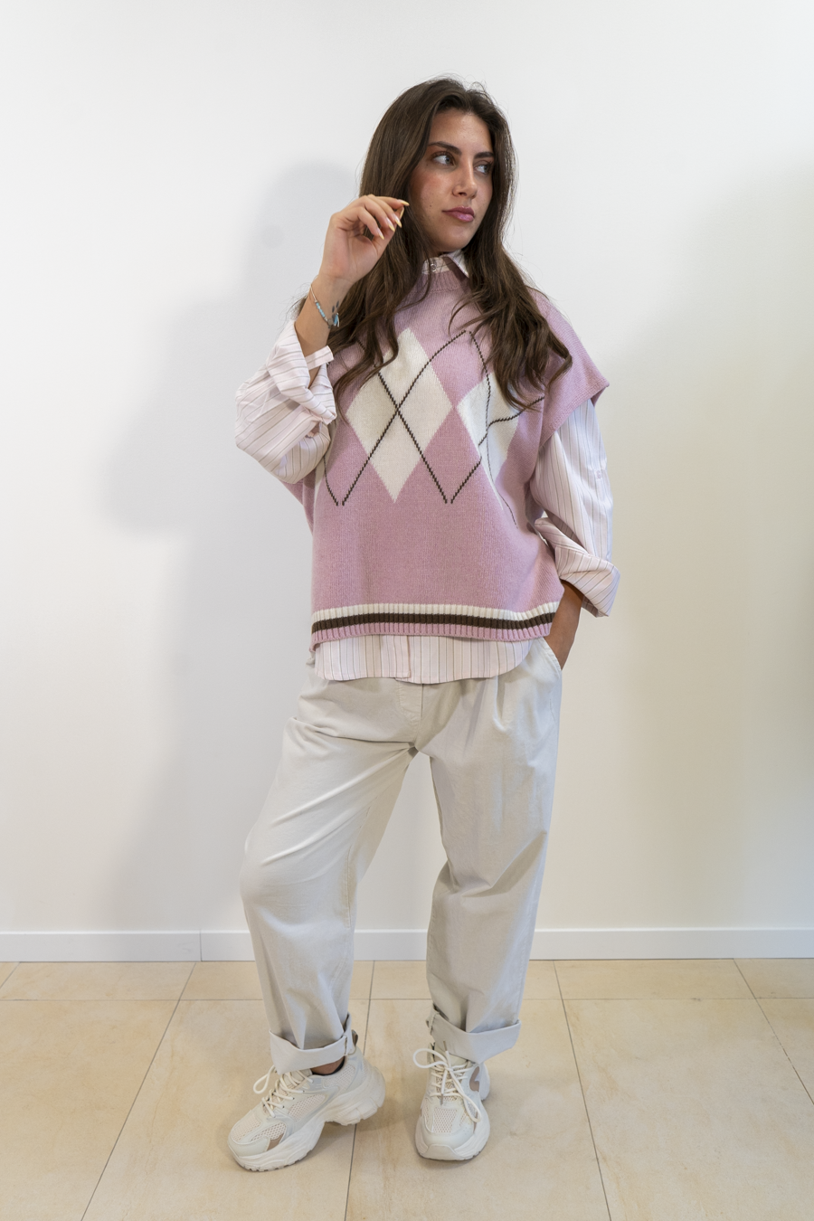 GILET CON ROMBI
