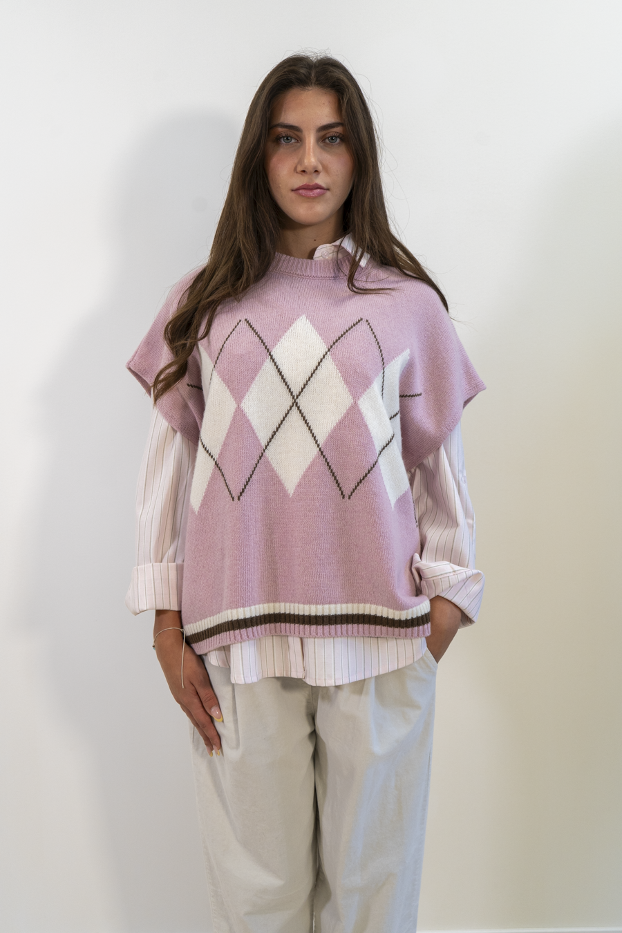 GILET CON ROMBI