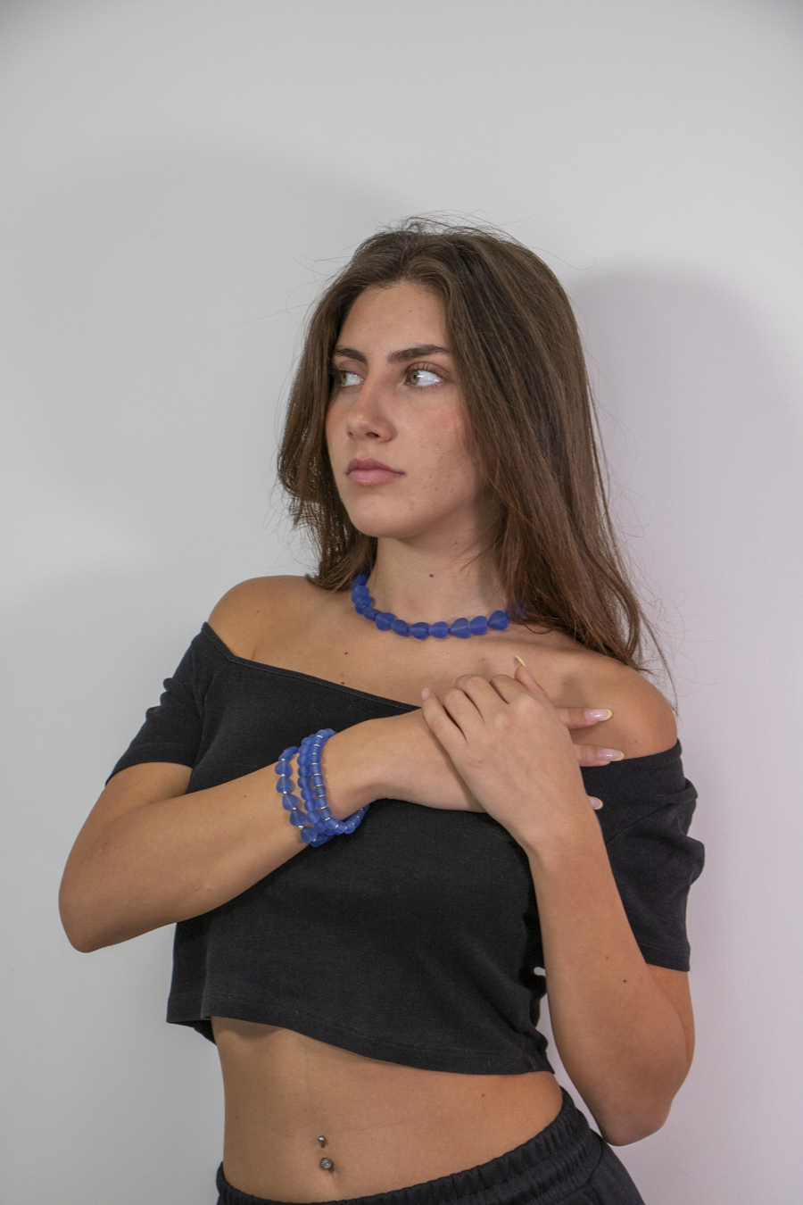 BRACCIALE ELASTICO CILINDRI BLU