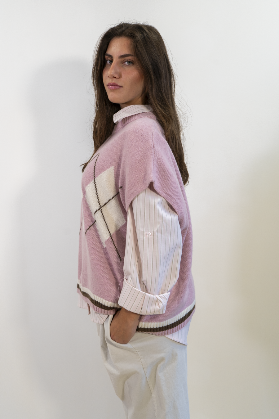 GILET CON ROMBI