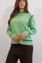 MAGLIA CON PROFILI EFFETTO PELUCHE