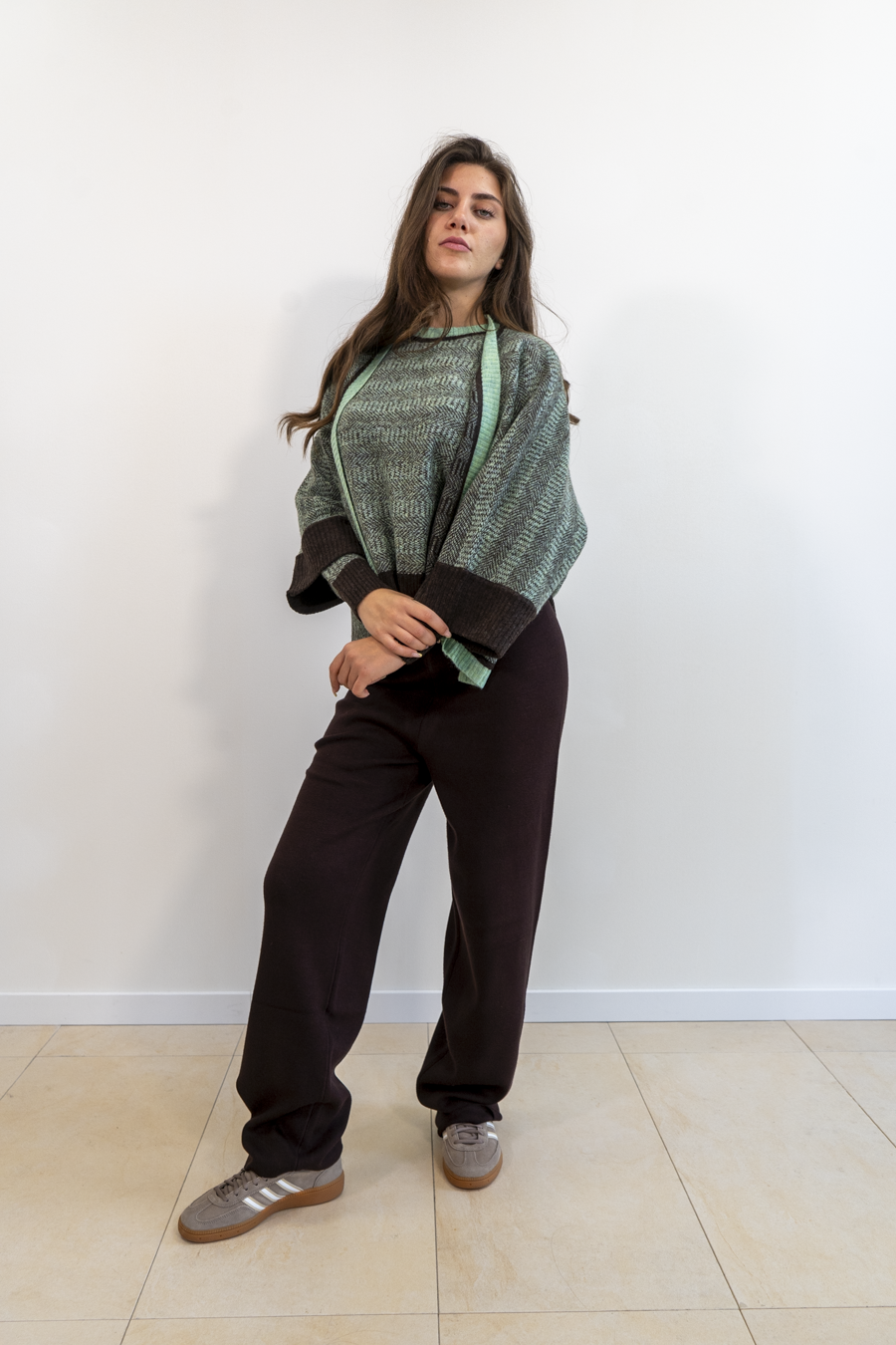 PANTALONI DRITTI IN PUNTO DOPPIO