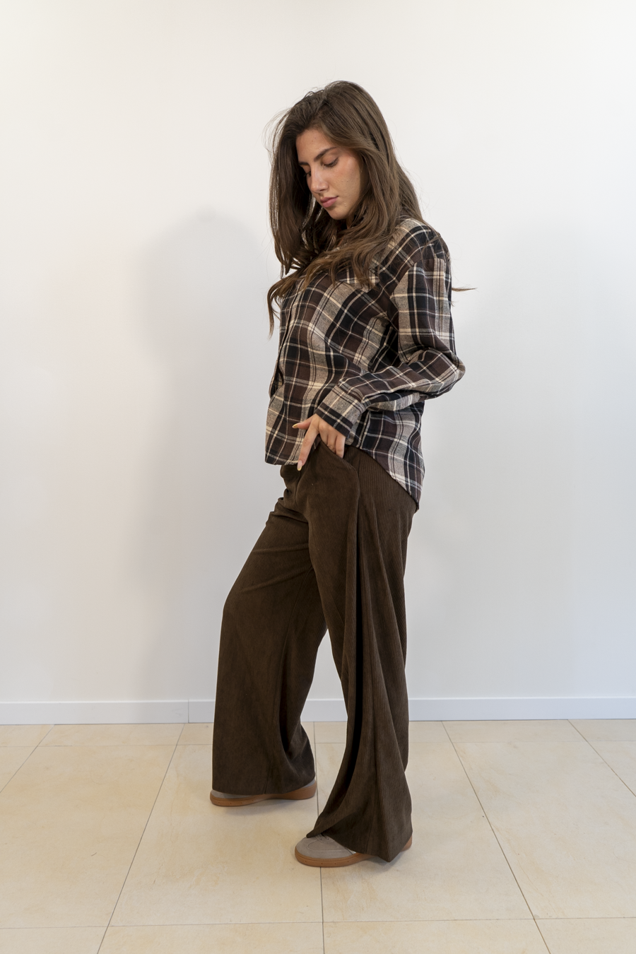 CAMICIA TARTAN CON TASCHE