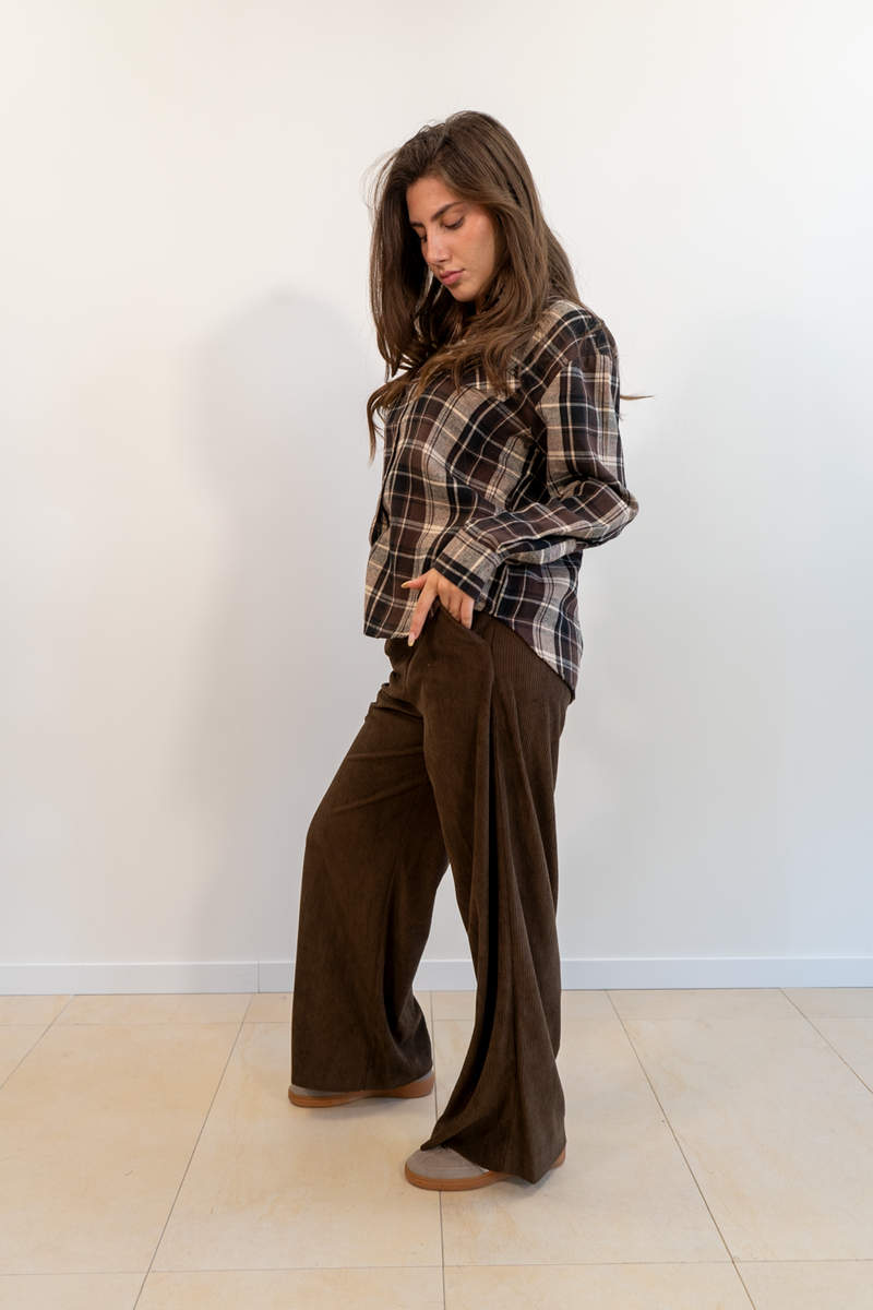 CAMICIA TARTAN CON TASCHE