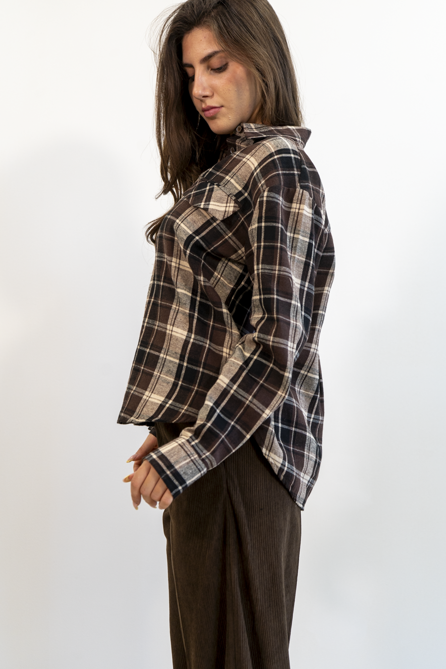 CAMICIA TARTAN CON TASCHE