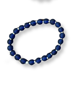 BRACCIALE ELASTICO PERLE MEDIE BLU