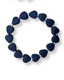 BRACCIALE ELASTICO CUORI MEDI BLU
