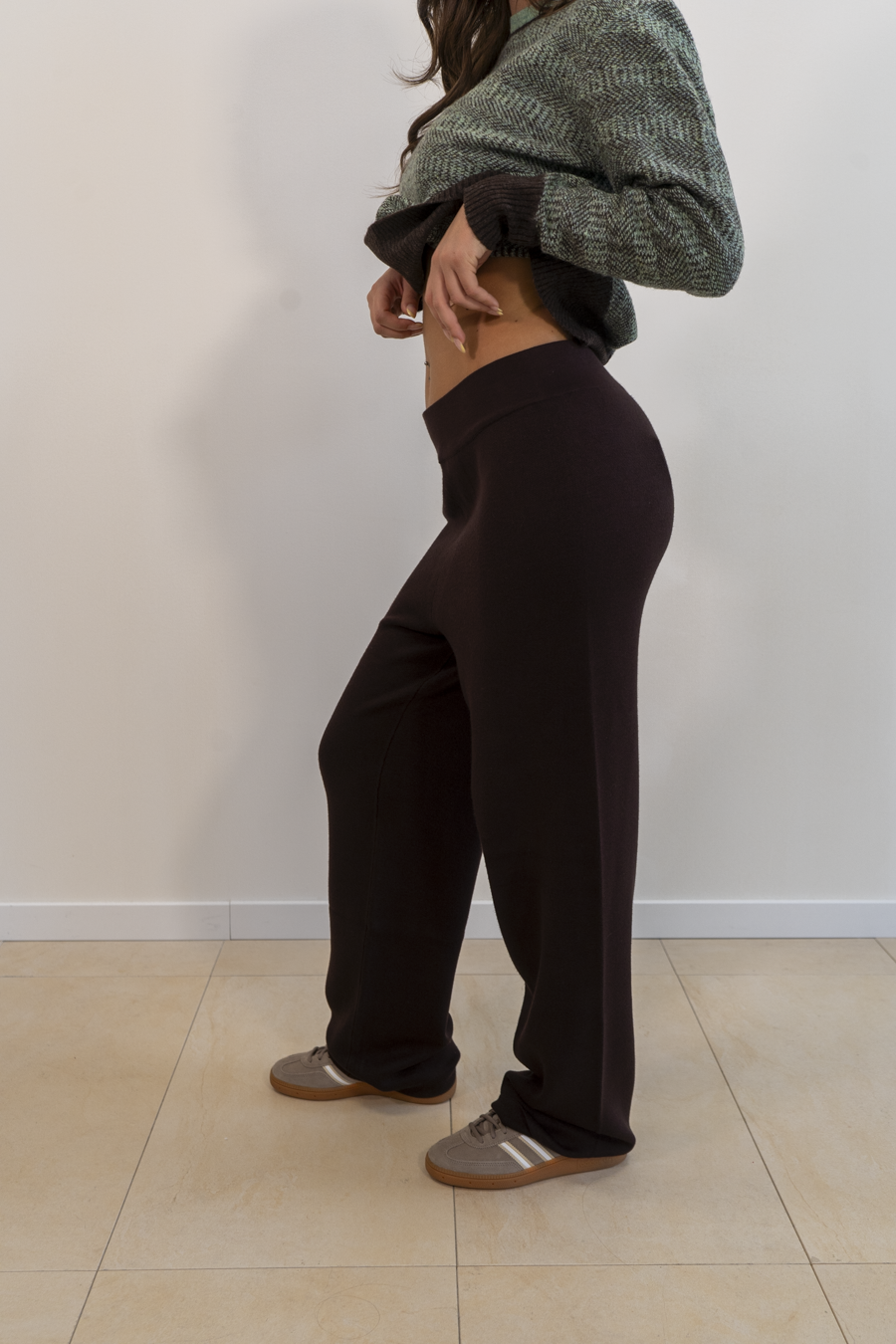 PANTALONI DRITTI IN PUNTO DOPPIO