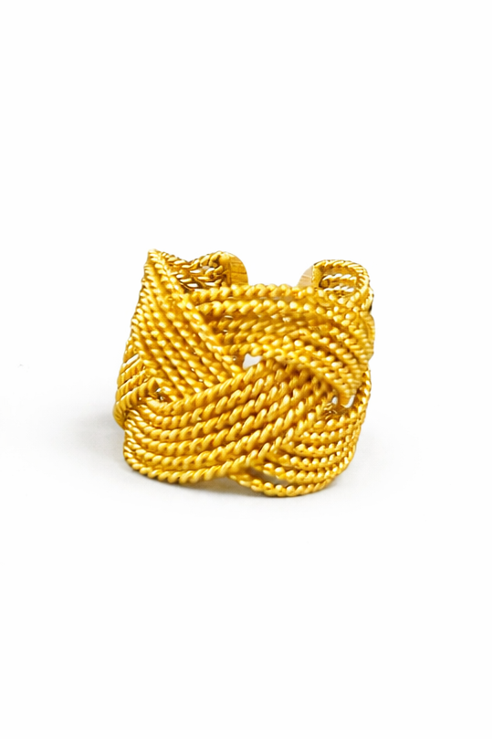 ANELLO FASCIA MULTILINEE LUMINOSE INTRECCIATE