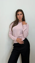 MAGLIA PARI COLLO CON MANICA SBUFFO IN CASHMERE BLAND