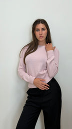 MAGLIA PARI COLLO CON MANICA SBUFFO IN CASHMERE BLAND