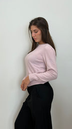 MAGLIA PARI COLLO CON MANICA SBUFFO IN CASHMERE BLAND
